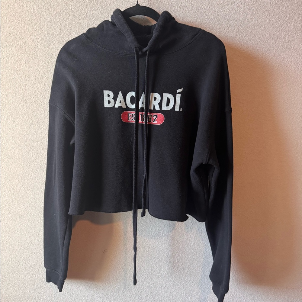 Bacardi Black Cropped Hoodie Sweater